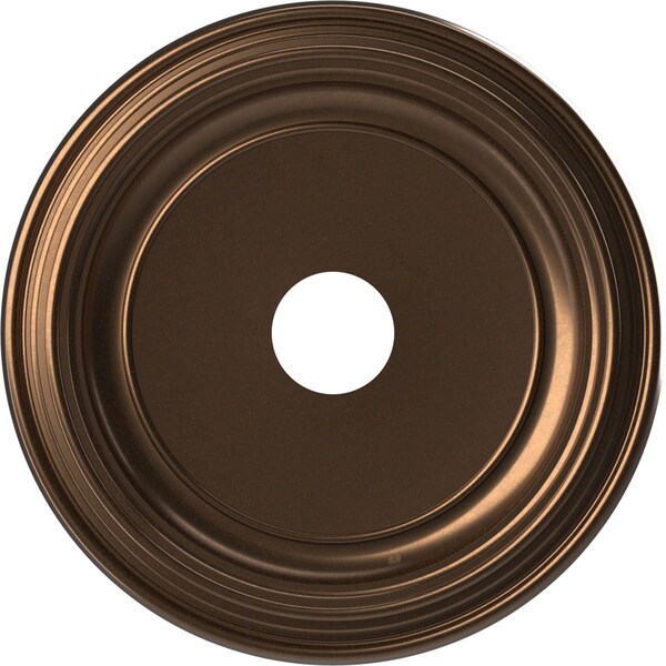 Ekena Millwork PVC Medallion (Canopies up to 11 1/2"), 19"OD x 3 1/2"ID x 1 1/2"P, Metallic Antique Brass CMP19TRCAB - main